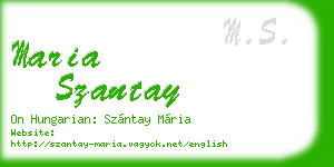maria szantay business card